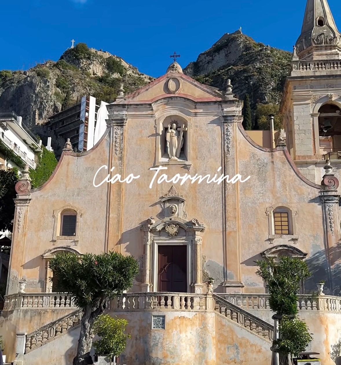 Ciao Taormina — church facade in Taormina, Sicily